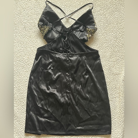 Dress butterfly Black and Gold Sequin y2k - Picture 4 of 14